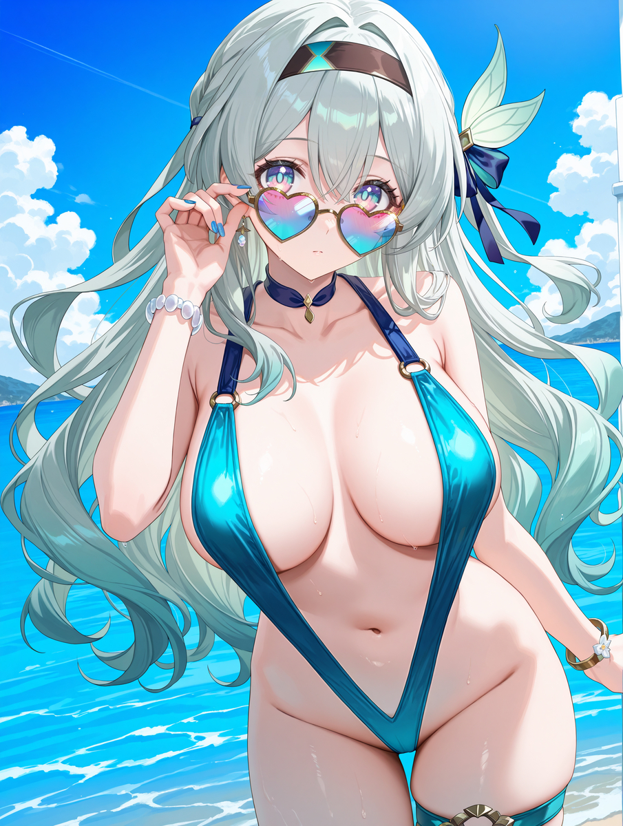 流萤 泳装-pixiv插画-作品交流服务