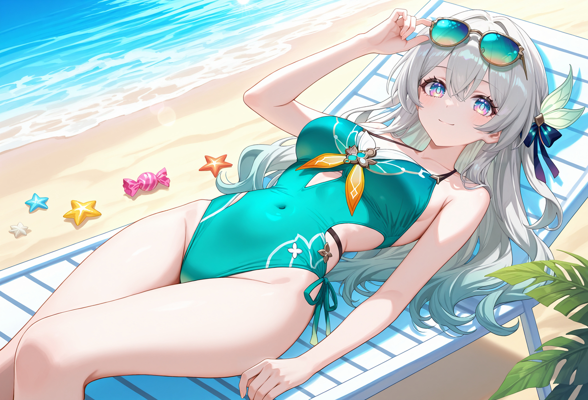 流萤 夏日泳装-pixiv插画-作品交流服务