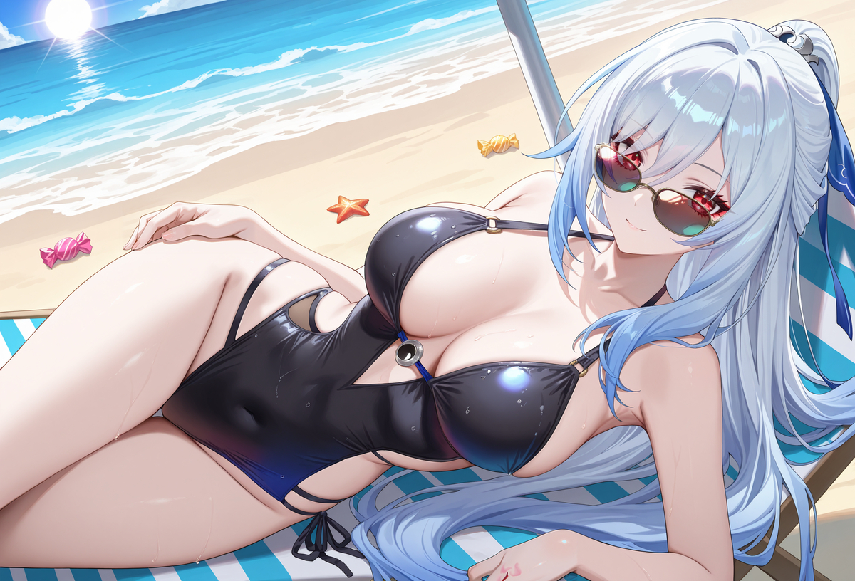 镜流 夏日泳装-pixiv插画-作品交流服务