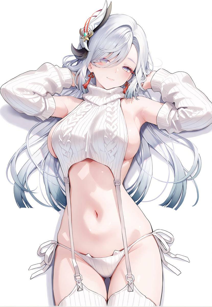 申鹤 毛衣系列-pixiv插画-作品交流服务