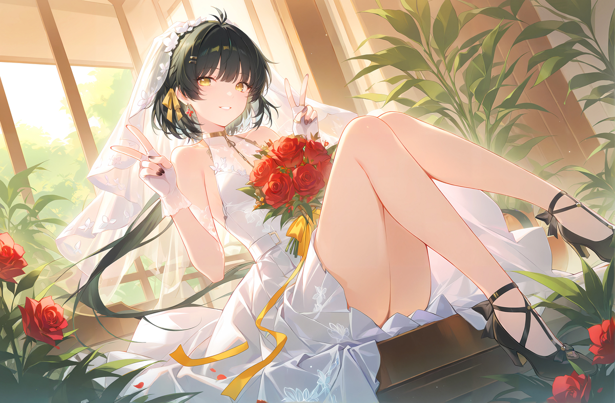 阿漂的白婚纱 鸣潮-pixiv插画-作品交流服务