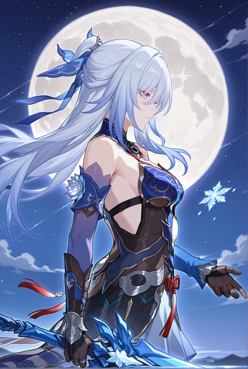 镜流 月下-pixiv插画-作品交流服务