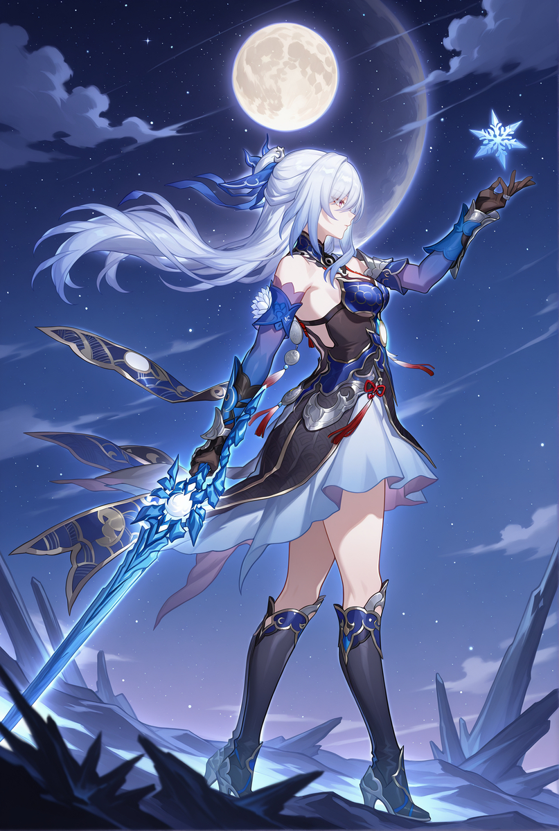 镜流 月下-pixiv插画-作品交流服务