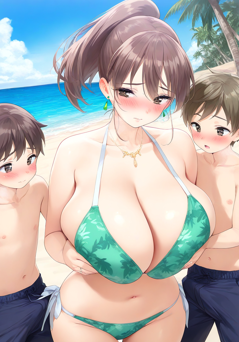 真弓ママの南国ビーチ♡ Mayumi’s beach♡-pixiv插画-作品交流服务