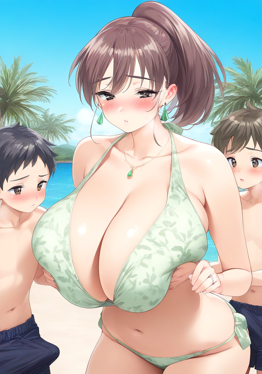 真弓ママの南国ビーチ♡ Mayumi’s beach♡-pixiv插画-作品交流服务