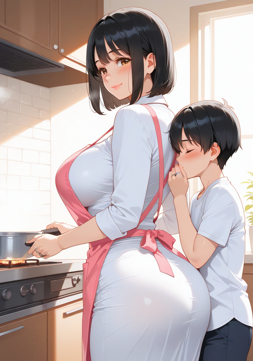 ママのお尻♡ Mommy's butt hug-pixiv插画-作品交流服务