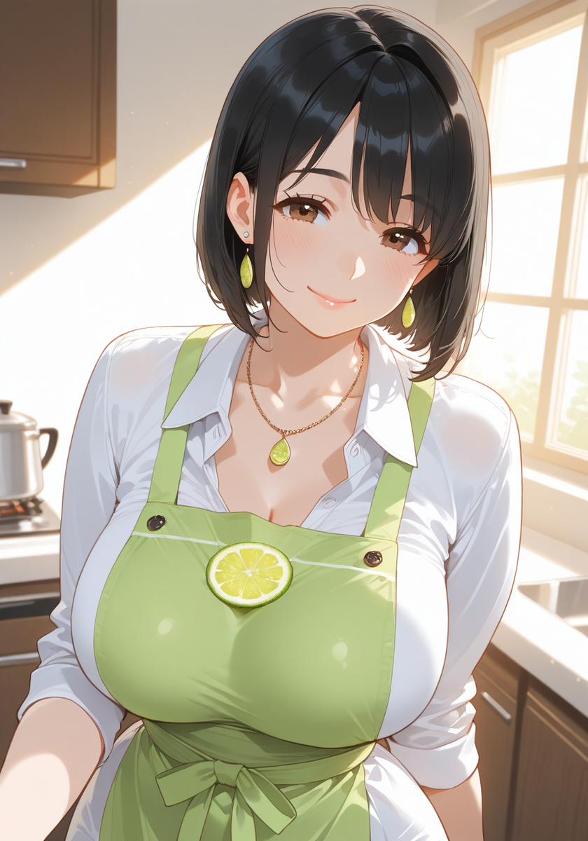 ライムママ♡Mommy lime apron breakfast-pixiv插画-作品交流服务