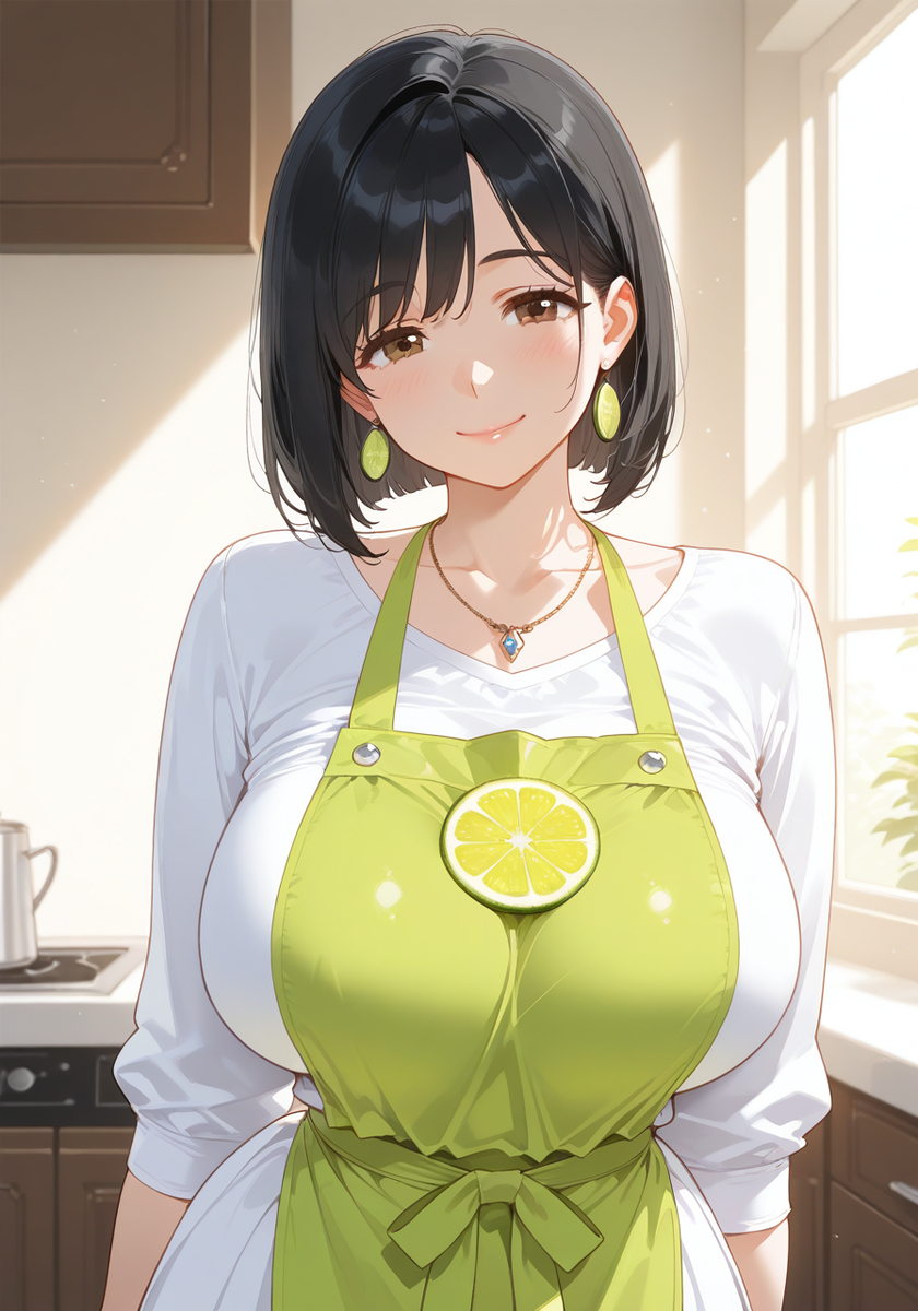 ライムママ♡Mommy lime apron breakfast-pixiv插画-作品交流服务