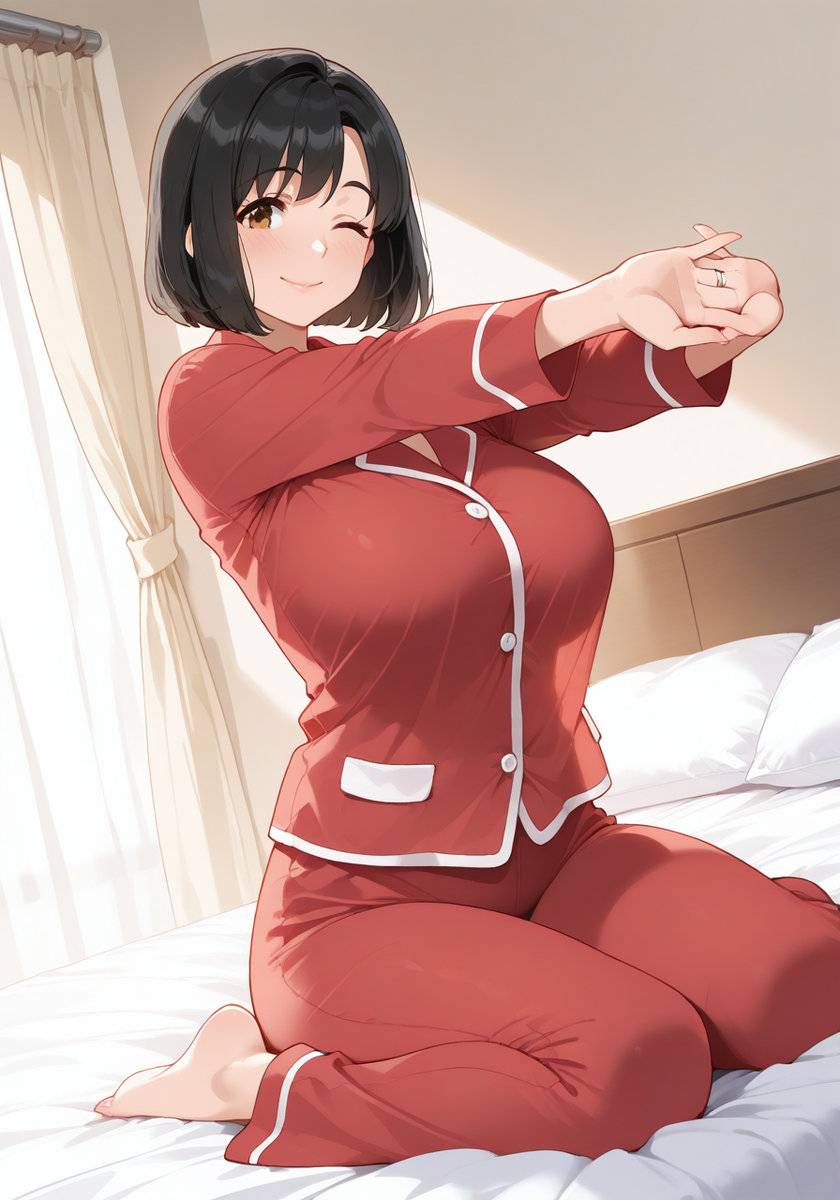 水曜日の赤パジャマ♡Wednesday red pajama-pixiv插画-作品交流服务