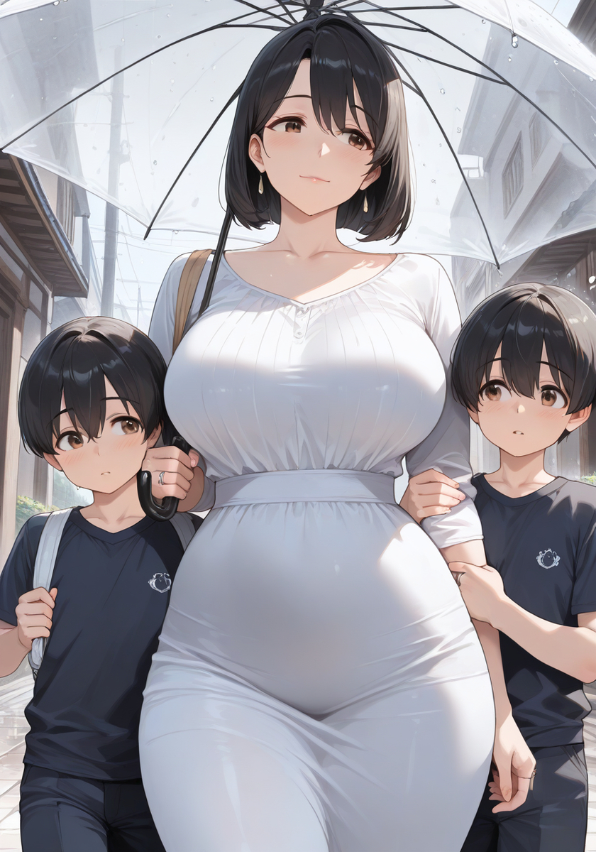 三人で雨のお出かけ♡KanoMommy rainy outing-pixiv插画-作品交流服务