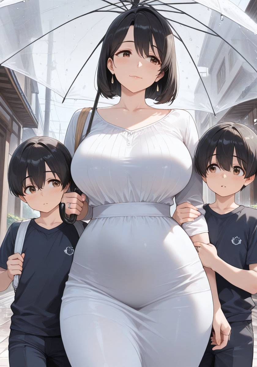 三人で雨のお出かけ♡KanoMommy rainy outing-pixiv插画-作品交流服务