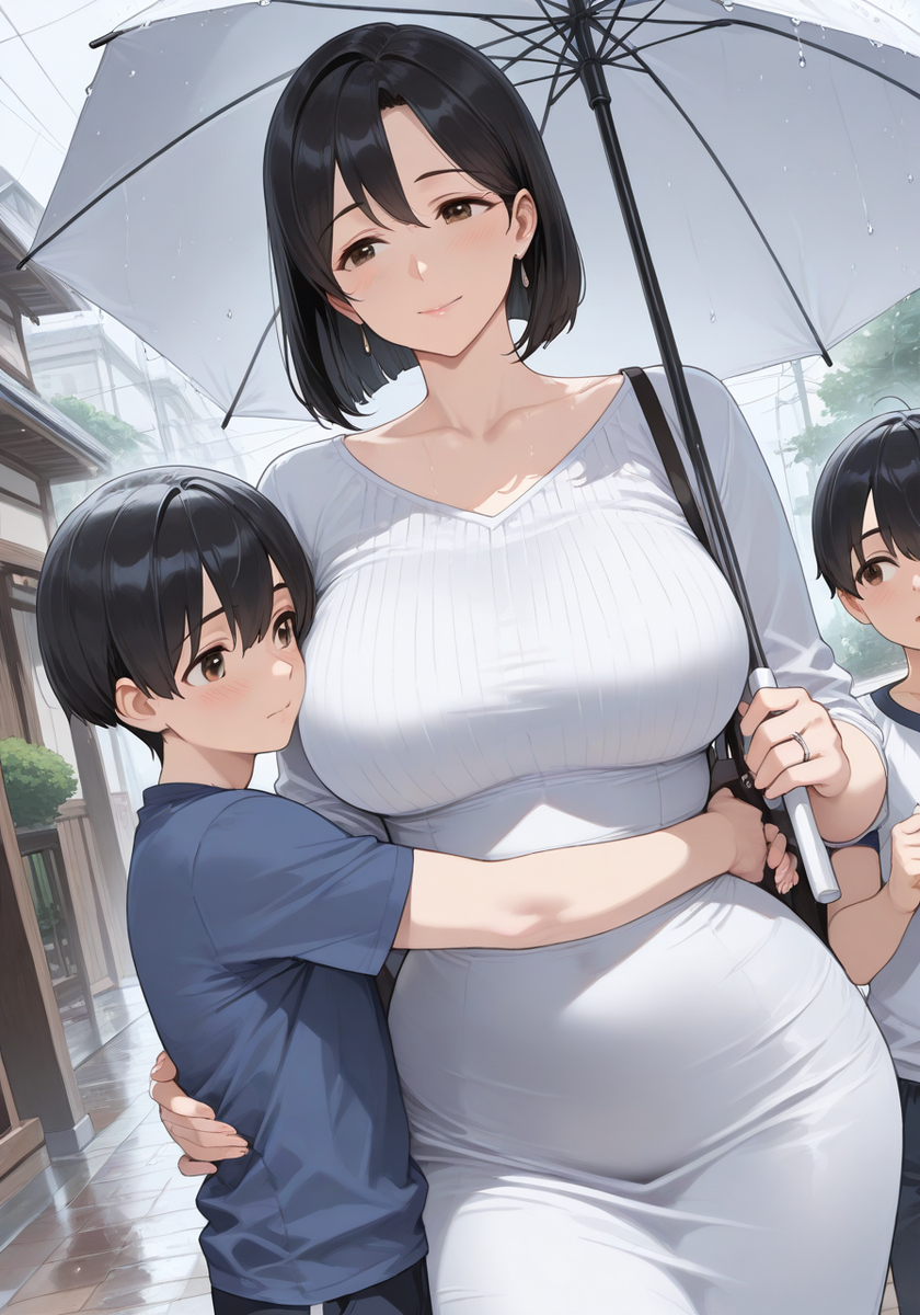 三人で雨のお出かけ♡KanoMommy rainy outing-pixiv插画-作品交流服务