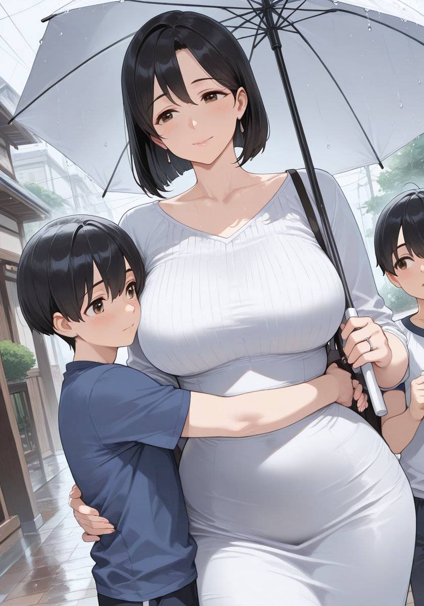 三人で雨のお出かけ♡KanoMommy rainy outing-pixiv插画-作品交流服务