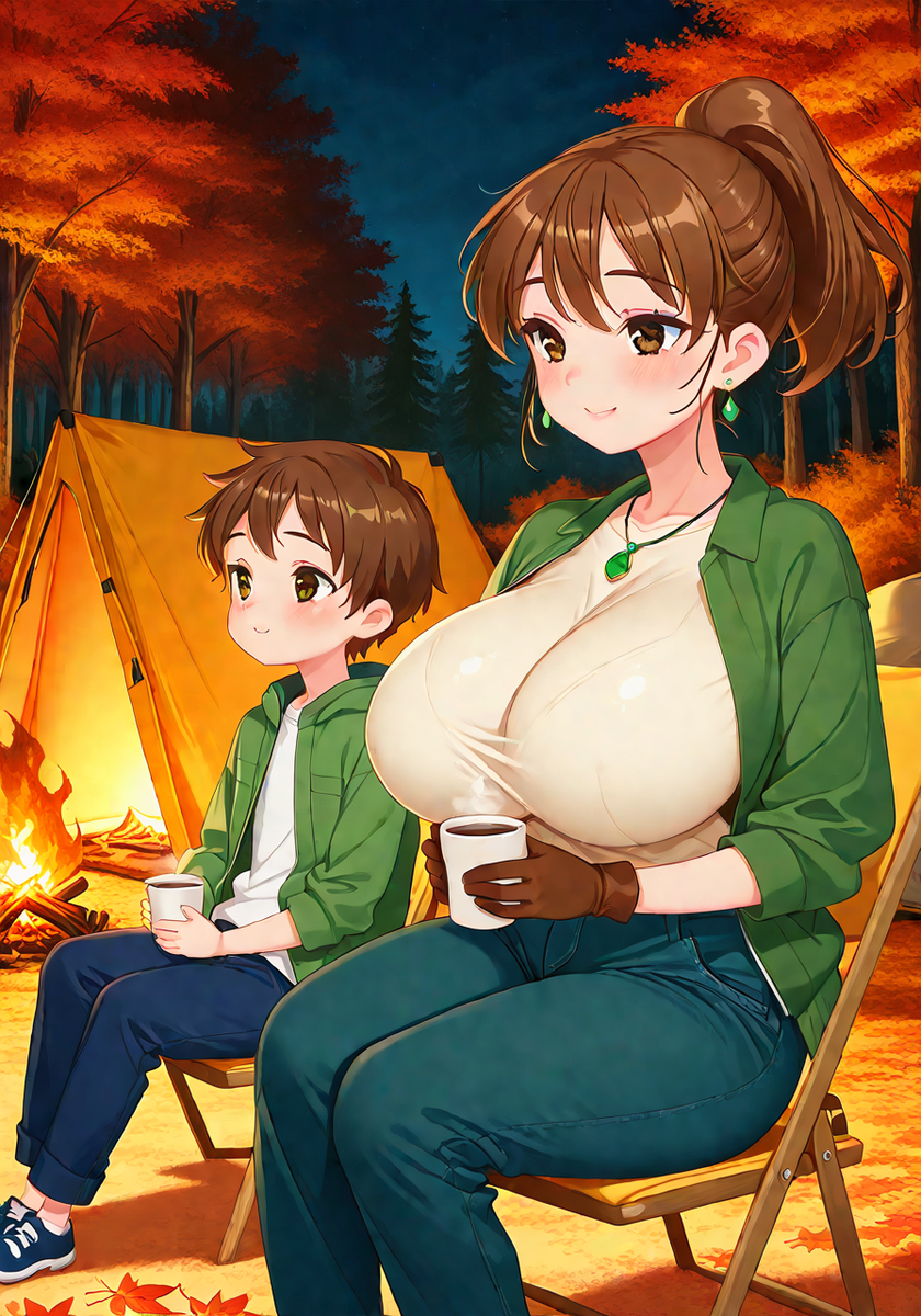 秋キャンプの夜♡Mommy autumn camp night-pixiv插画-作品交流服务
