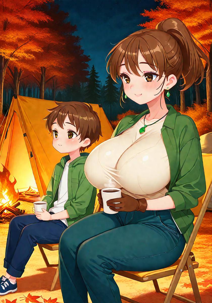 秋キャンプの夜♡Mommy autumn camp night-pixiv插画-作品交流服务