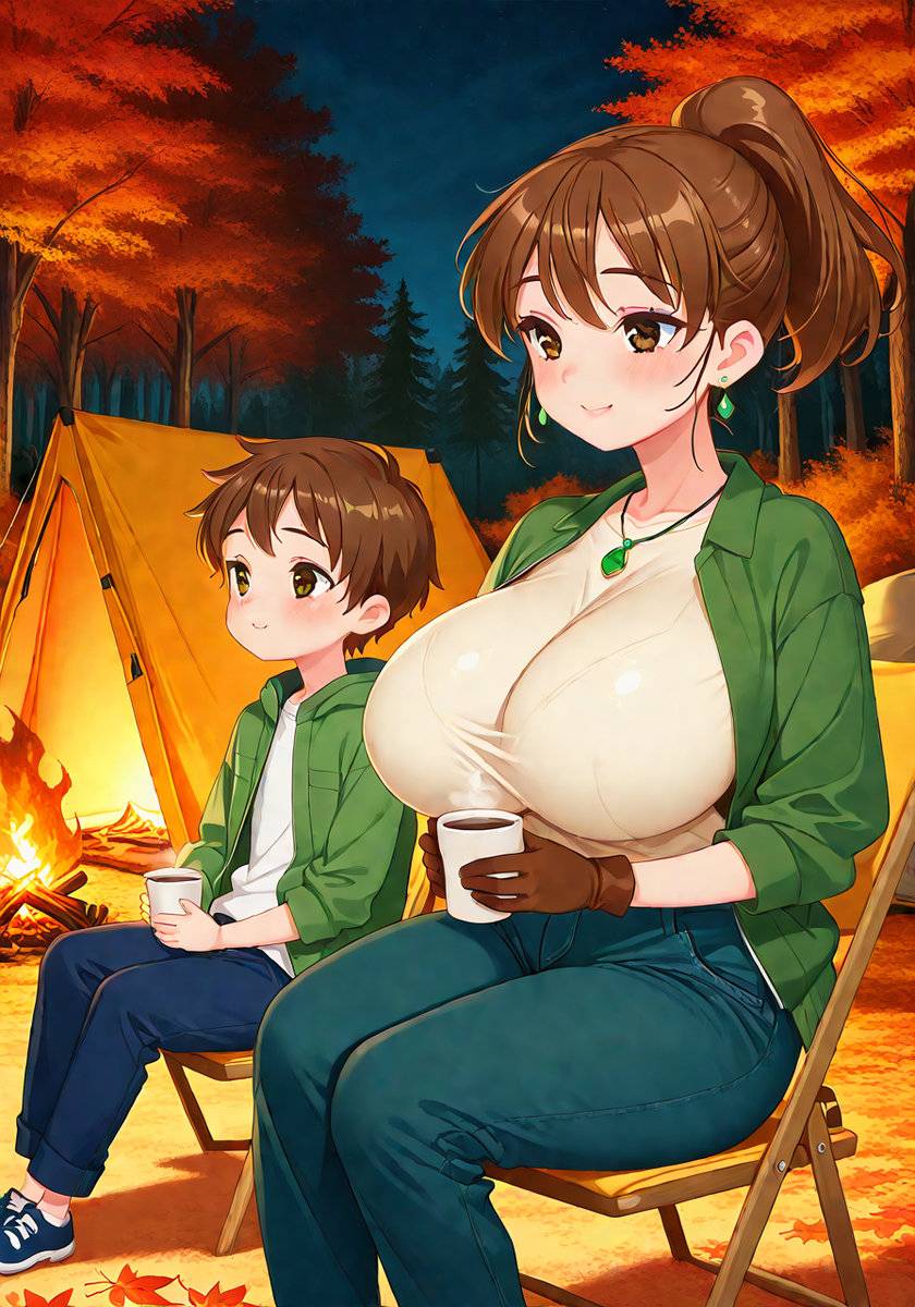 秋キャンプの夜♡Mommy autumn camp night-pixiv插画-作品交流服务