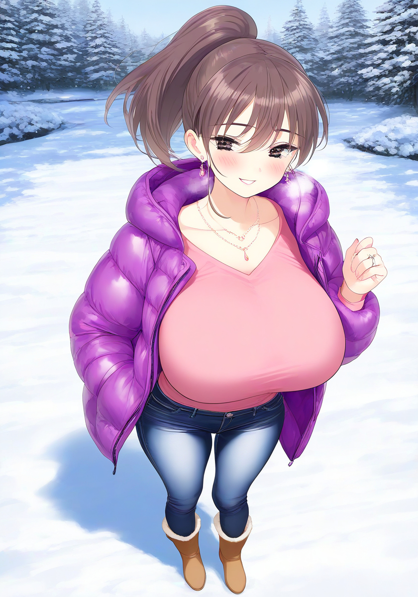 雪の朝のお散歩♡Snowy morning walk-pixiv插画-作品交流服务