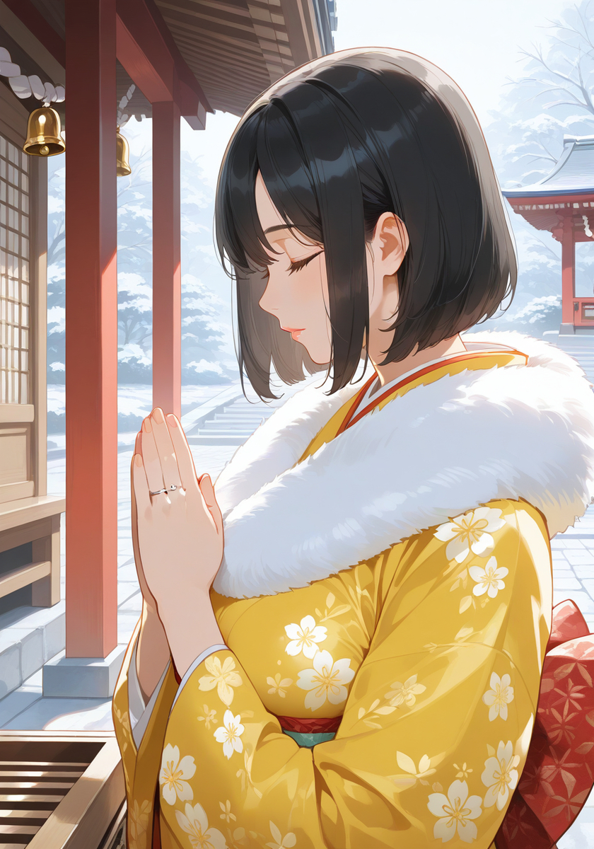 初詣♡KanoMommy hatsumode-pixiv插画-作品交流服务