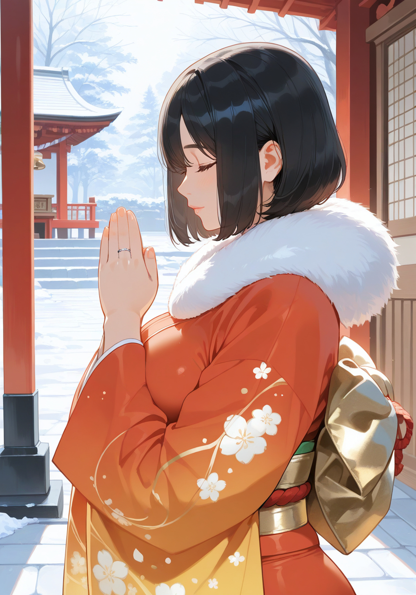 初詣（色違い）♡KanoMommy hatsumode-pixiv插画-作品交流服务