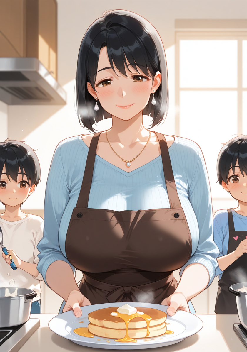 一緒にパンケーキ♡KanoMommy pancake time-pixiv插画-作品交流服务