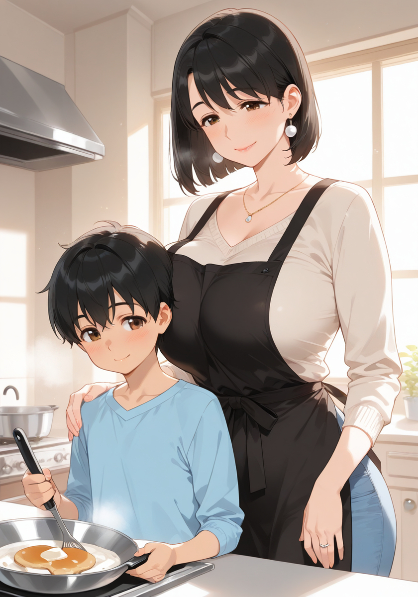 一緒にパンケーキ♡KanoMommy pancake time-pixiv插画-作品交流服务