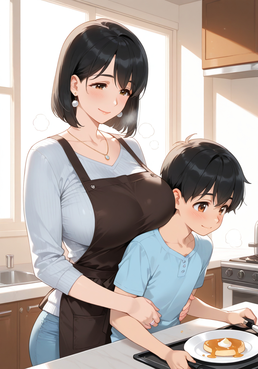 一緒にパンケーキ♡KanoMommy pancake time-pixiv插画-作品交流服务