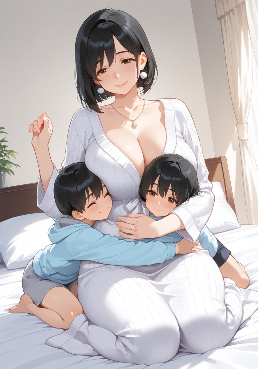 おはようハグ♡KanoMommy morning hug-pixiv插画-作品交流服务