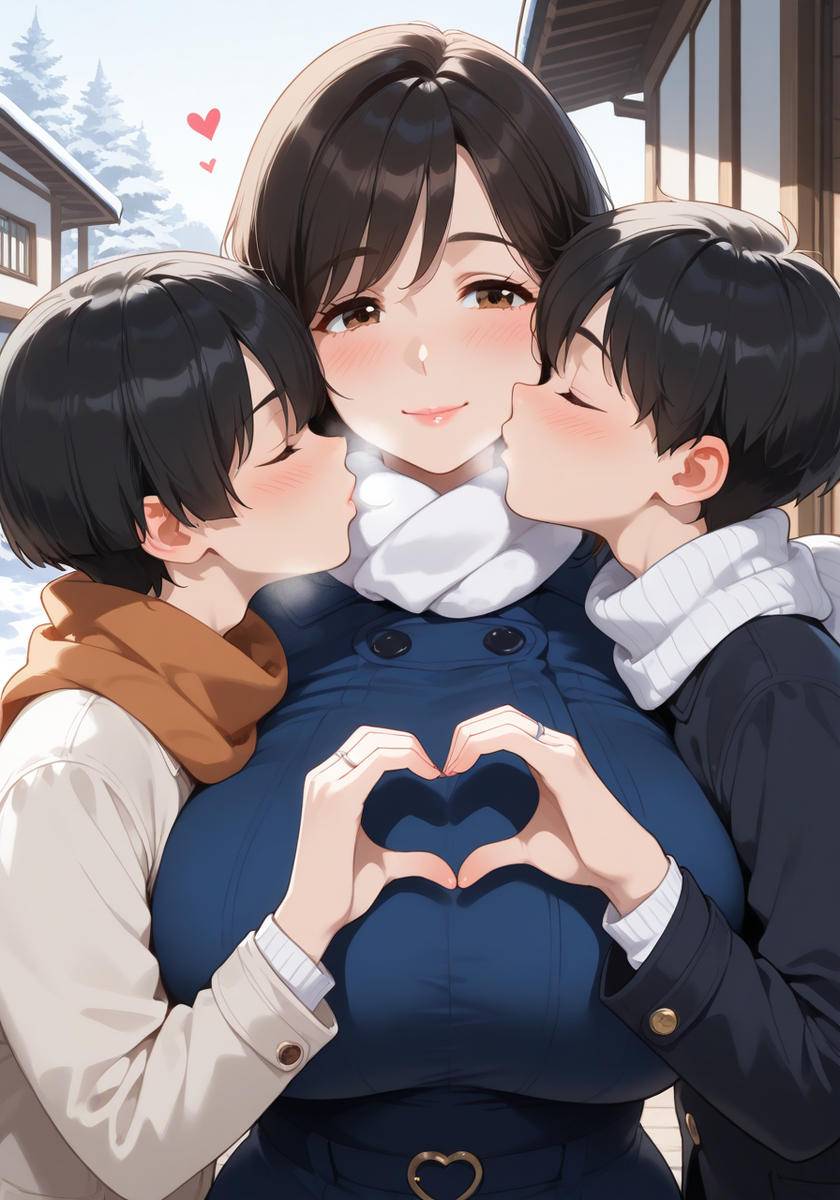 帰り道のチュッ♡KanoMommy walk home kiss-pixiv插画-作品交流服务