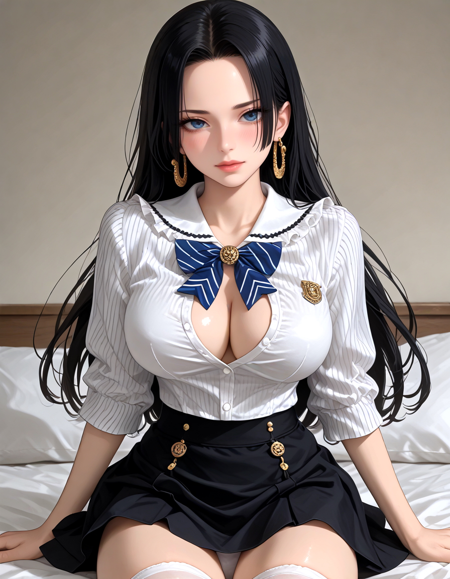 Boa Hancock(ボア・ハンコック)_制服風-pixiv插画-作品交流服务