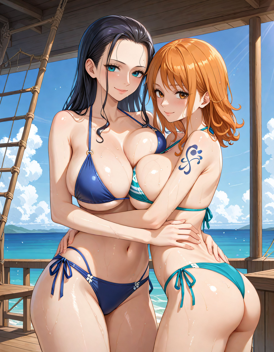 Nami x Robin(ナミxロビン)-pixiv插画-作品交流服务