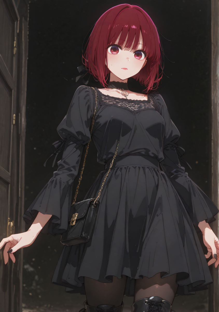 Kana Arima_Black Dress (有馬かな)-pixiv插画-作品交流服务