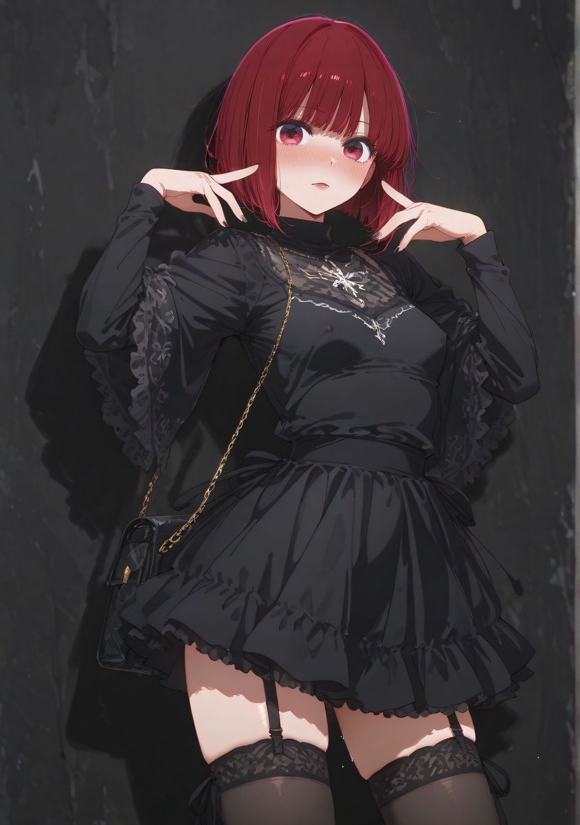 Kana Arima_Black Dress (有馬かな)-pixiv插画-作品交流服务