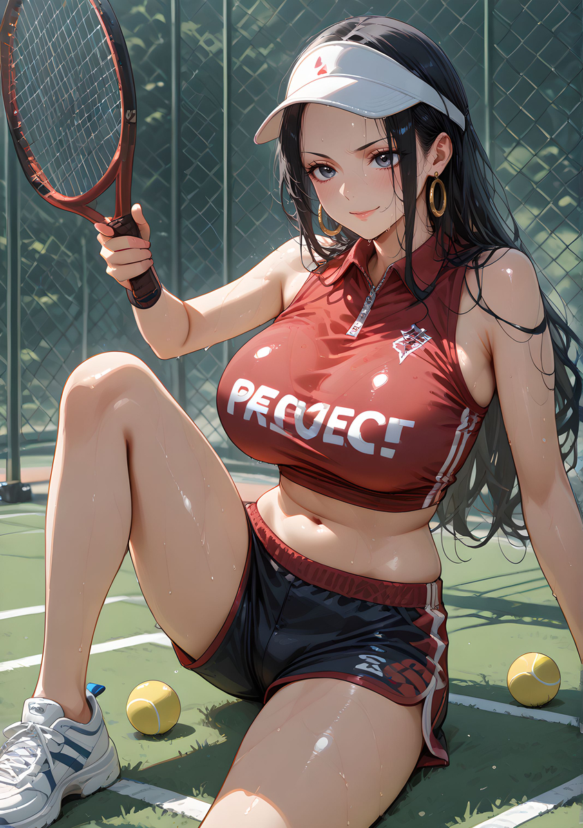 Boa Hancock_Plaing Tennis-pixiv插画-作品交流服务