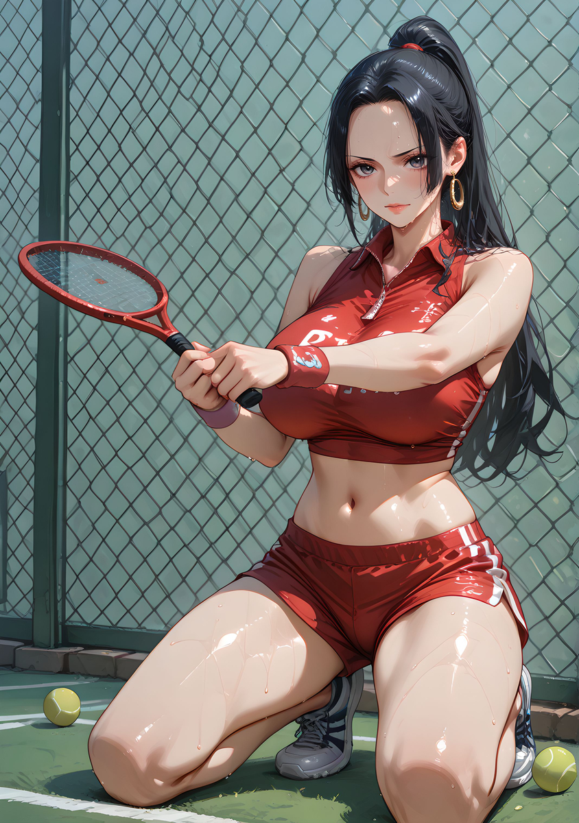 Boa Hancock_Plaing Tennis-pixiv插画-作品交流服务