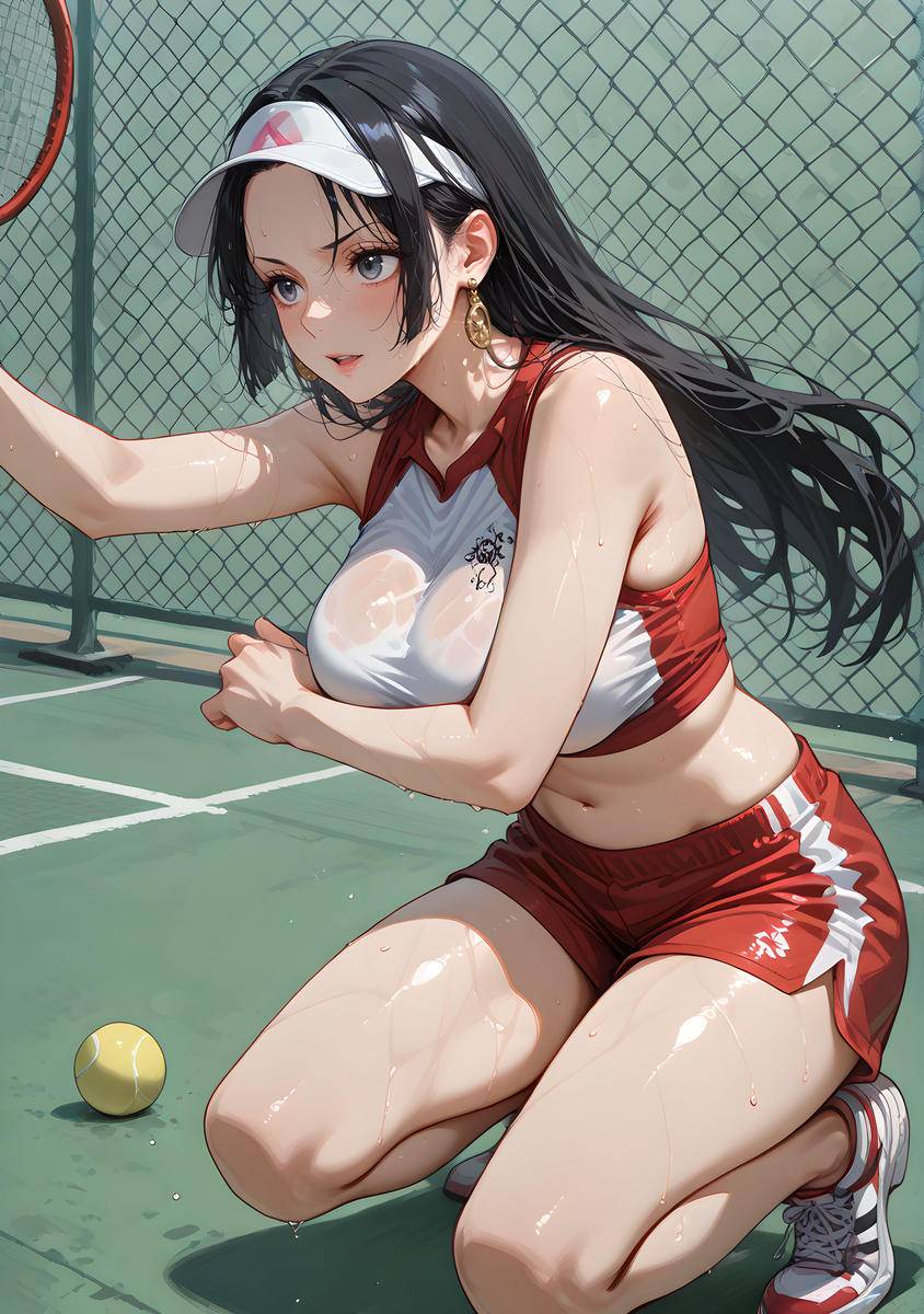 Boa Hancock_Plaing Tennis-pixiv插画-作品交流服务