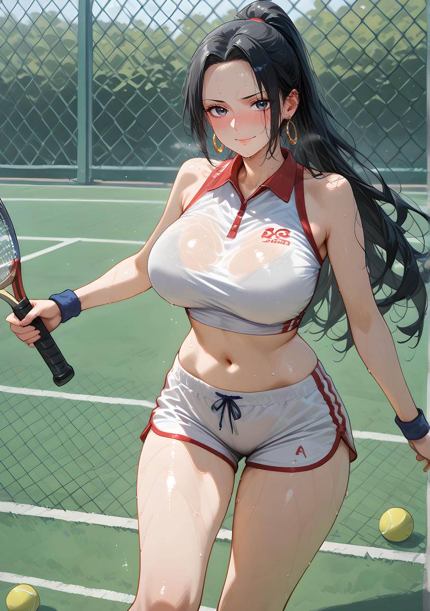 图片[5]-Boa Hancock_Plaing Tennis-pixiv插画-作品交流服务