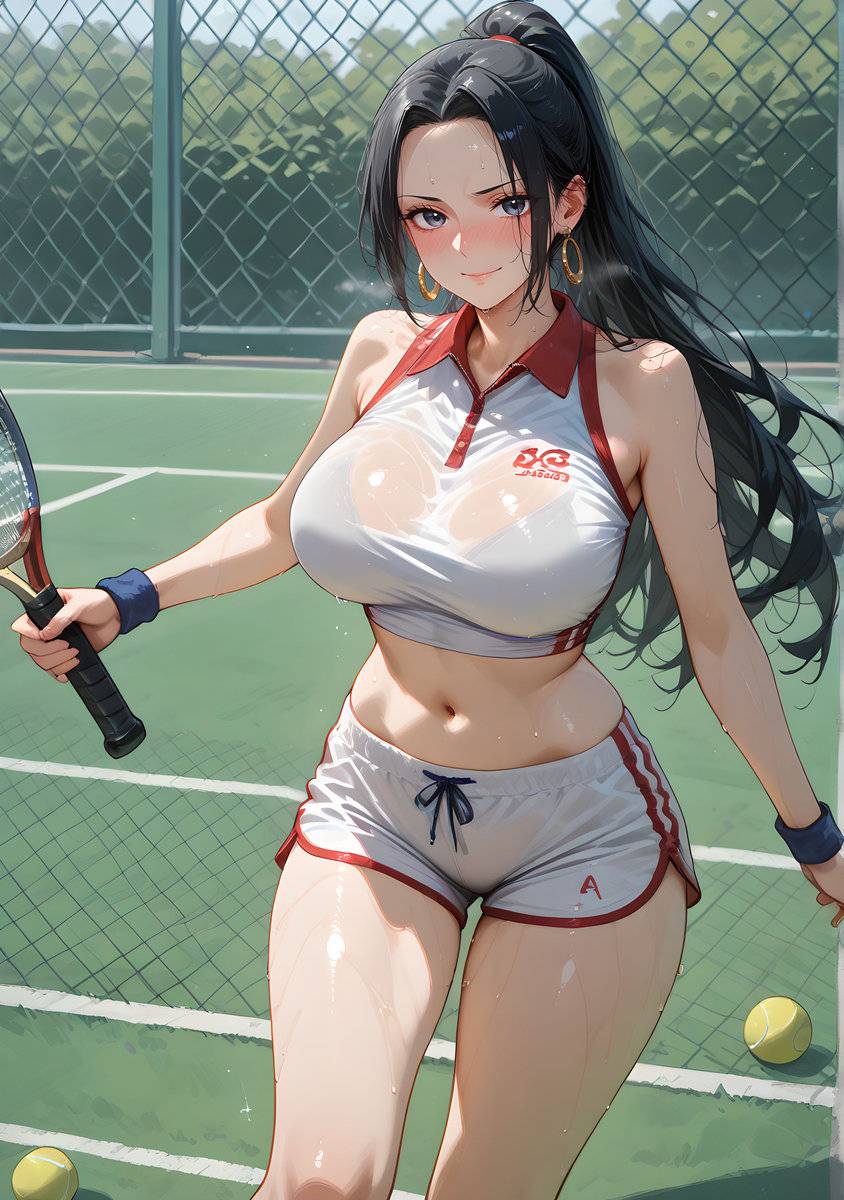 图片[5]-Boa Hancock_Plaing Tennis-pixiv插画-作品交流服务