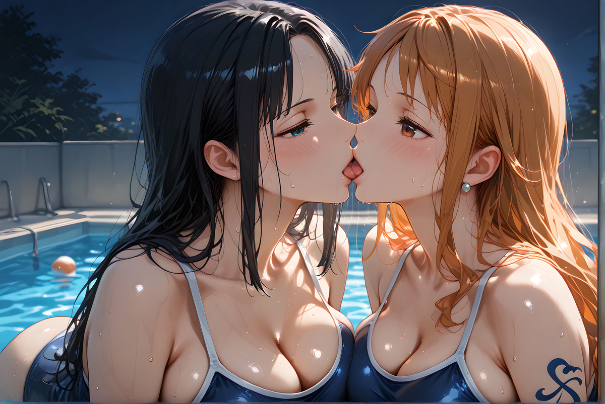 图片[6]-Nami x Robin_School swimwear-pixiv插画-作品交流服务