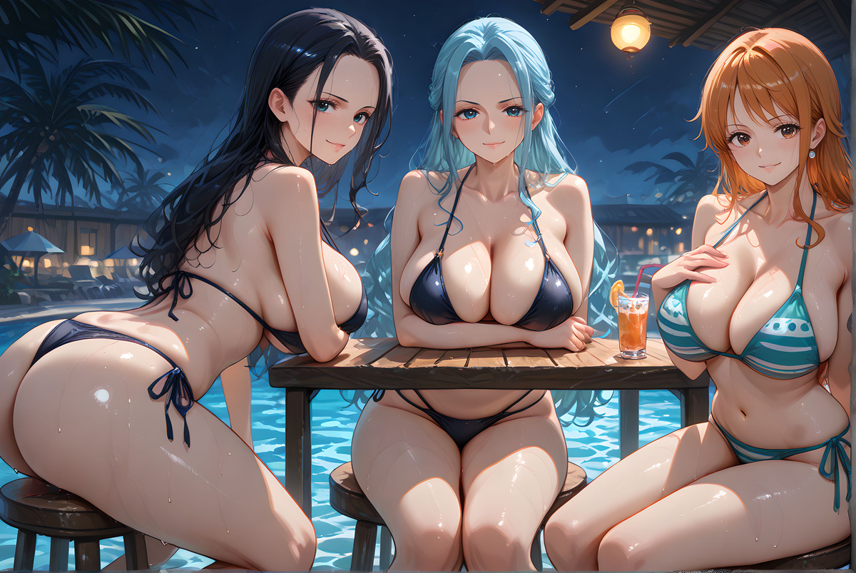 Nami_Robin_Vivi_Bikini-pixiv插画-作品交流服务