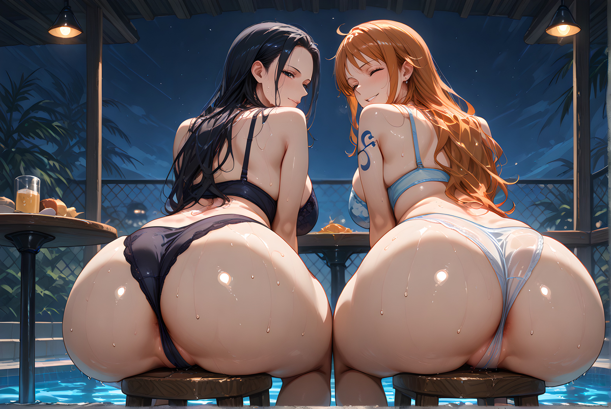 Nami x Robin_ From Behind-pixiv插画-作品交流服务