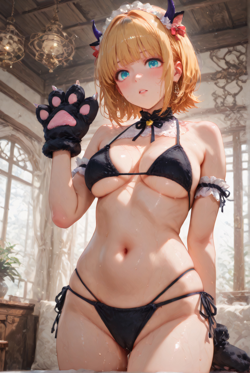 MeM-Cho Cat Fur Lingerie-pixiv插画-作品交流服务
