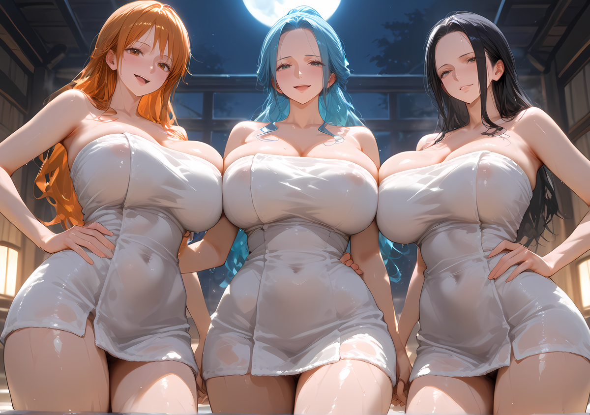 Nami_Robin_Vivi Naked towel-pixiv插画-作品交流服务