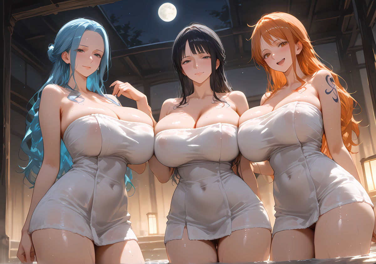 图片[5]-Nami_Robin_Vivi Naked towel-pixiv插画-作品交流服务