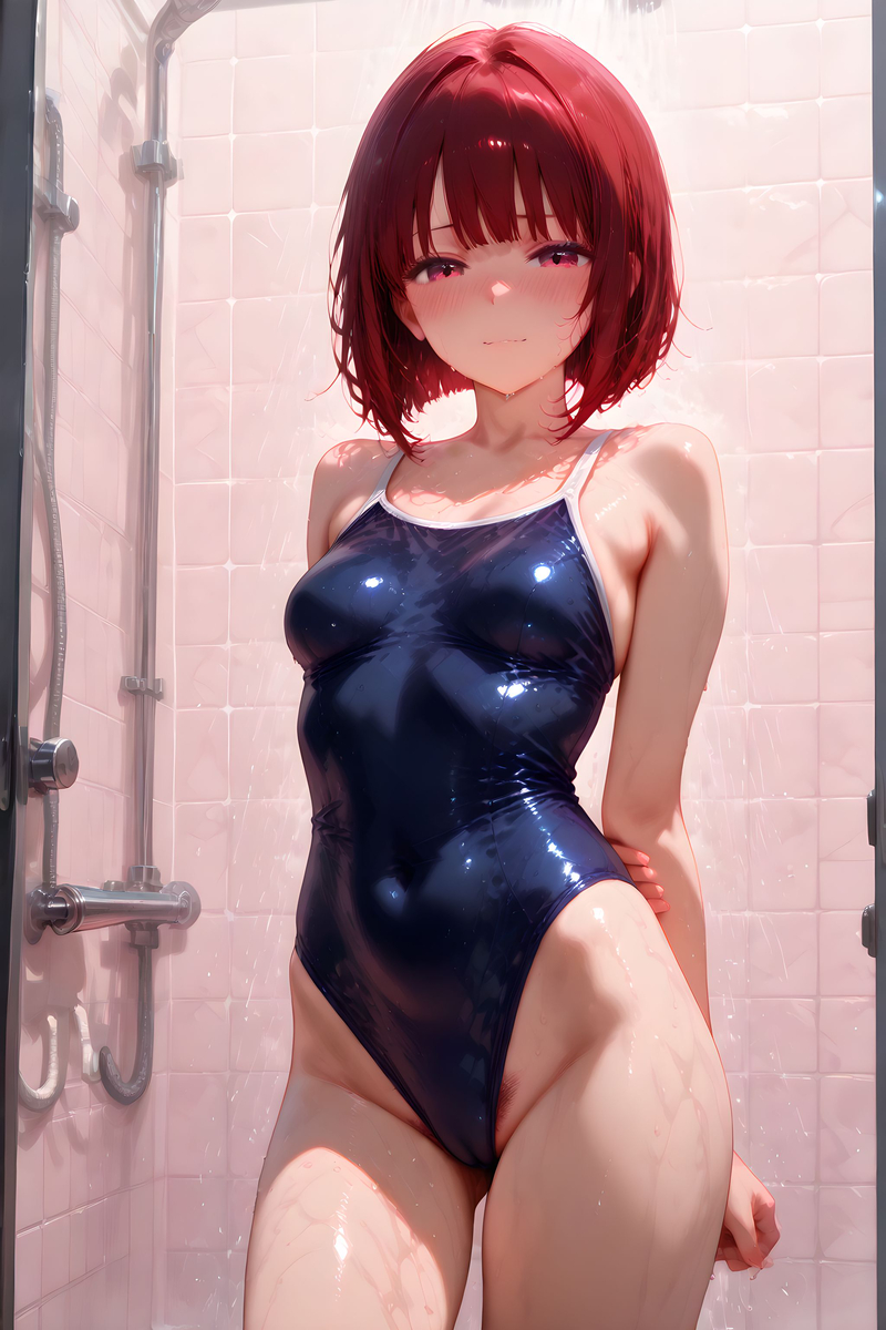 Kana Arima_School swimwear-pixiv插画-作品交流服务