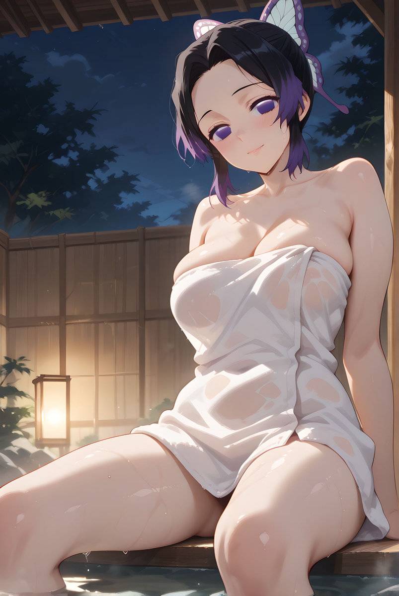 Sinobu Kochou_Naked Towel-pixiv插画-作品交流服务