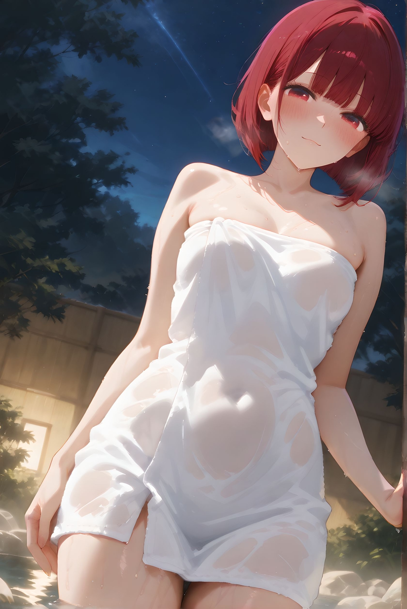 Kana Arima_Naked towel-pixiv插画-作品交流服务