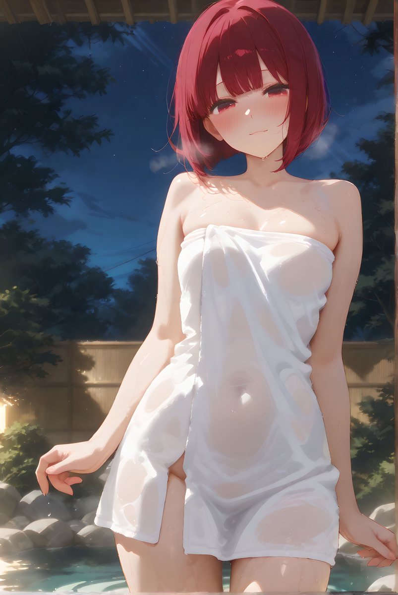 Kana Arima_Naked towel-pixiv插画-作品交流服务