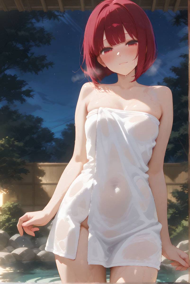 Kana Arima_Naked towel-pixiv插画-作品交流服务