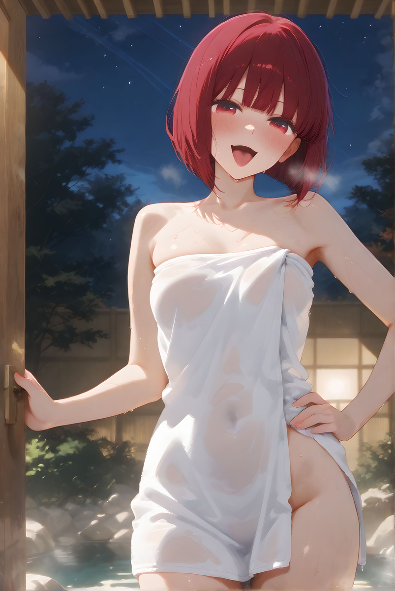 Kana Arima_Naked towel-pixiv插画-作品交流服务