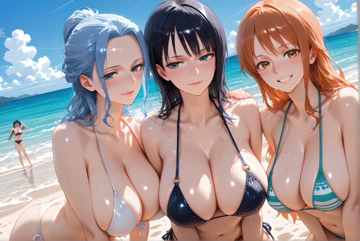 Nami Vivi Robin_summer vacation-pixiv插画-作品交流服务